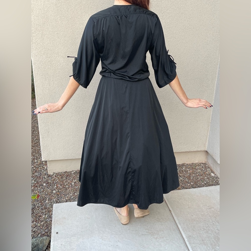 Vintage western retro bohemian black maxi dress - Picture 13 of 15